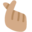 hand with index finger and thumb crossed, medium skin tone